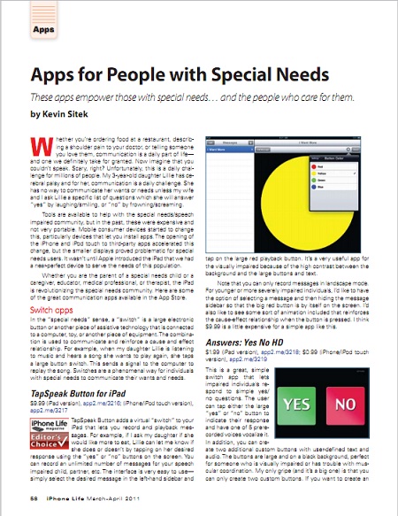 Apps for People with Special Needs Screenshot App4peoplewsn_450x583