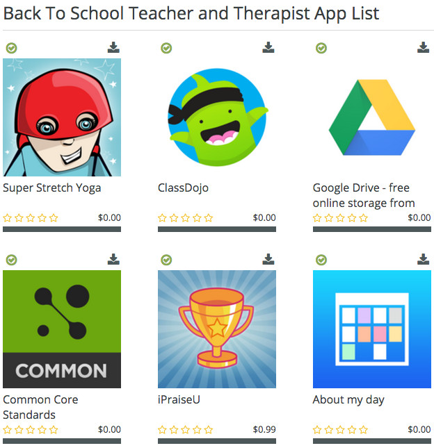 Back to School Teacher and Therapist Apps