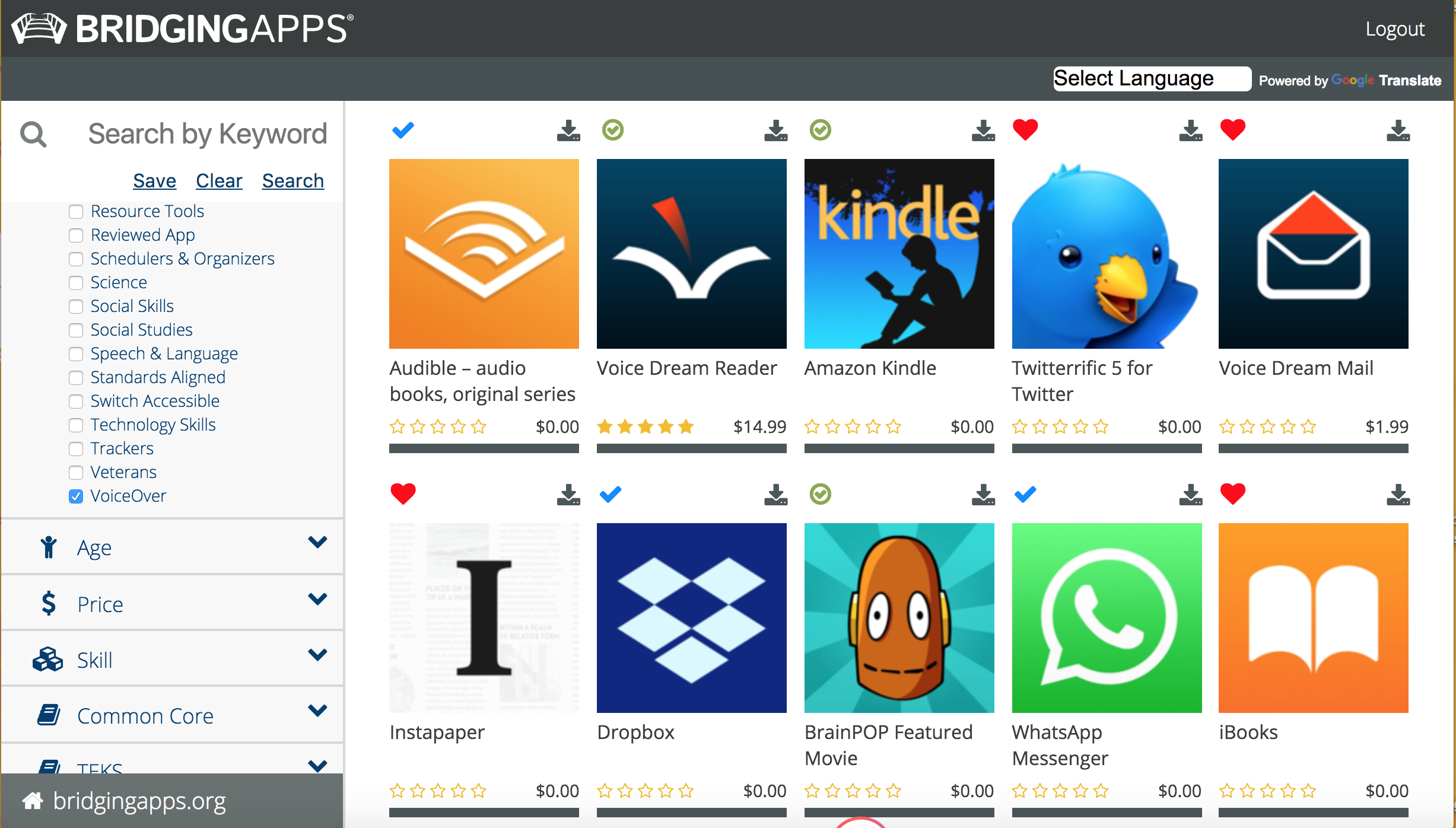 VoiceOver Apps