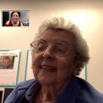 older adult lady facetiming young lady