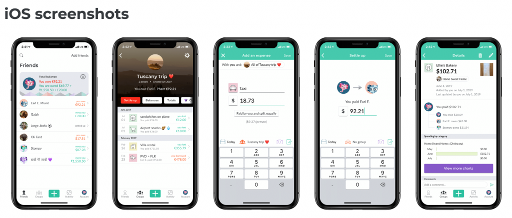 Splitwise Apple App Screenshots