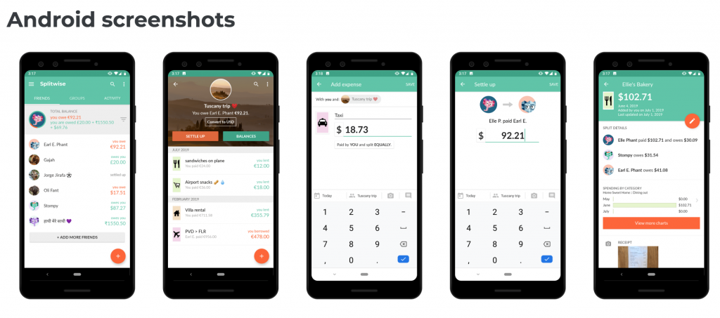 Splitwise Apple App Screenshots