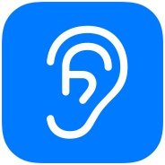 Blue icon in Apple for Live Hearing feature