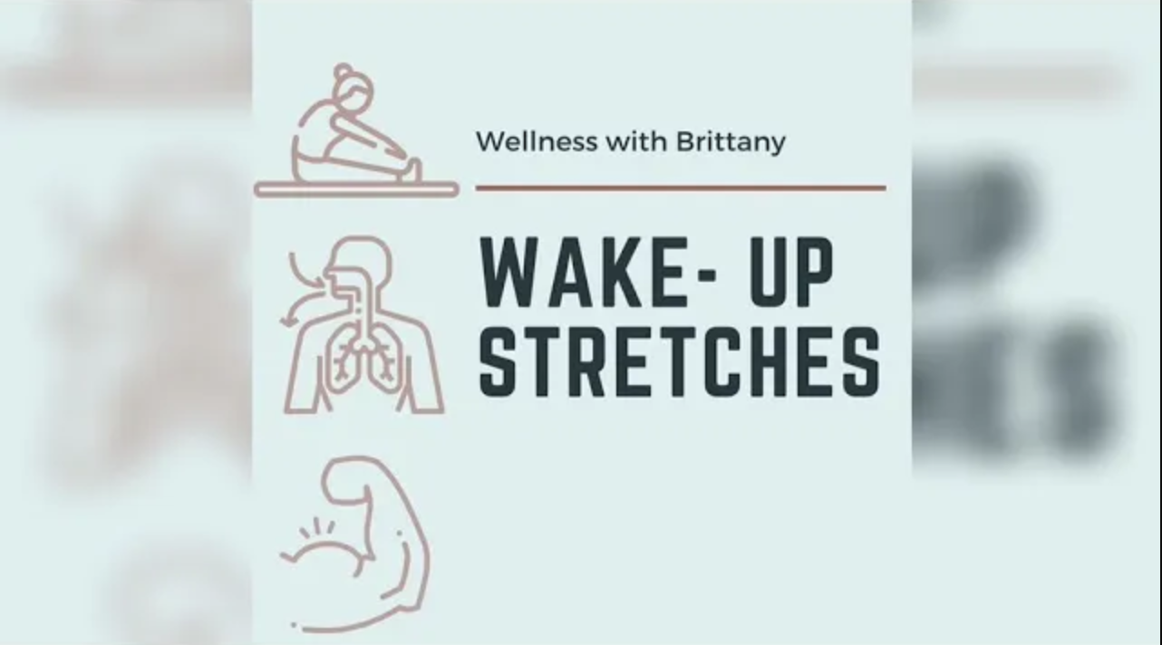 Wake up Stretches Text Graphic