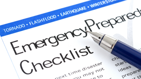 graphic image with text emergency preparedness checklist
