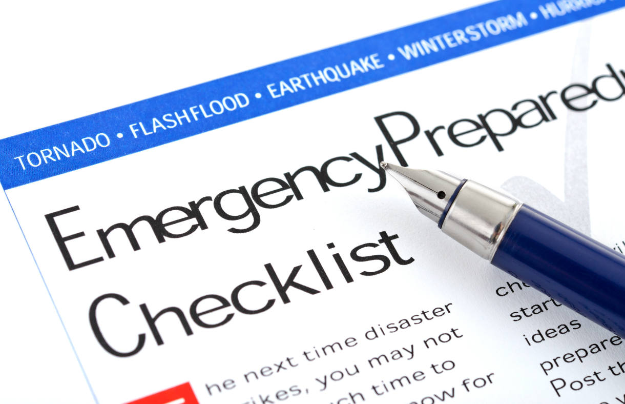 graphic image with text emergency preparedness checklist