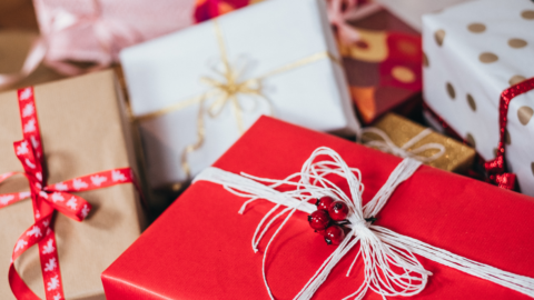pile of Christmas presents