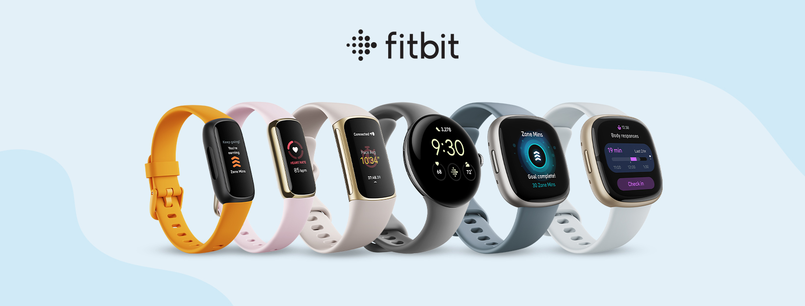 image of various fitbit watches lined up