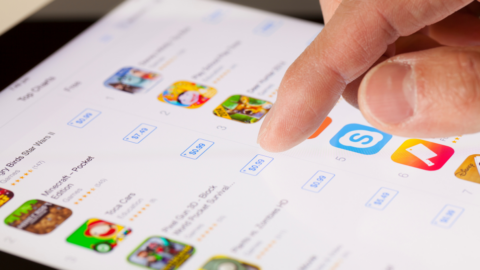 ipad screen with app store displayed