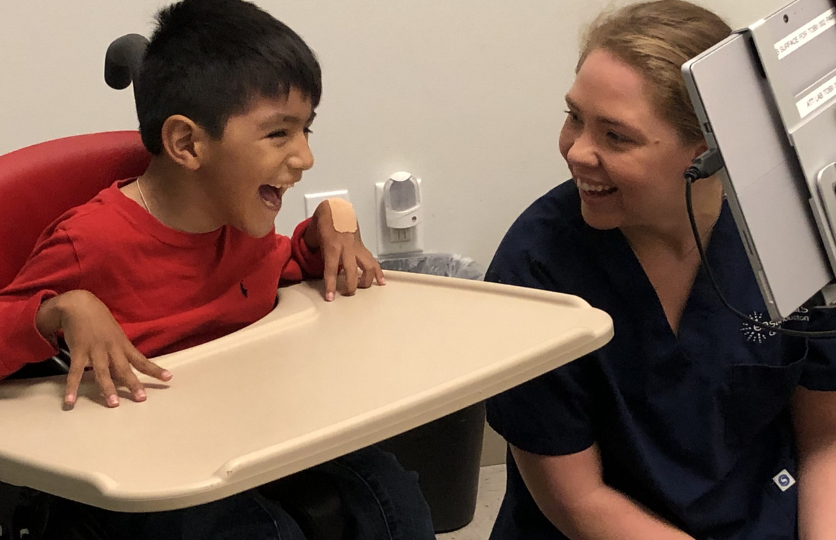 Therapist and child
