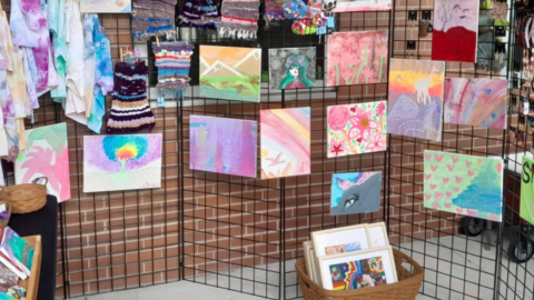 image of original art displayed at craft fair