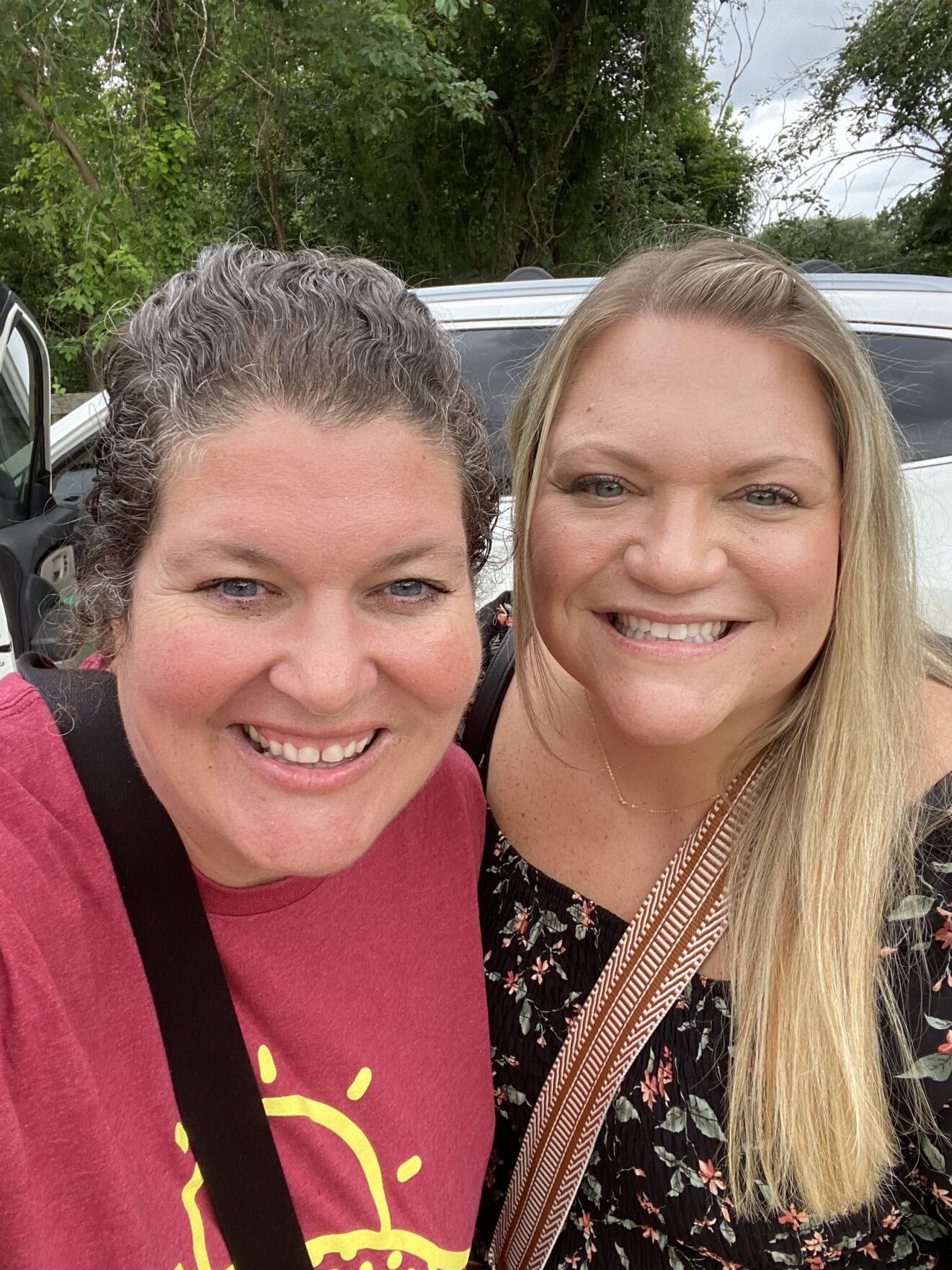 teacher and female student smiling in selfie