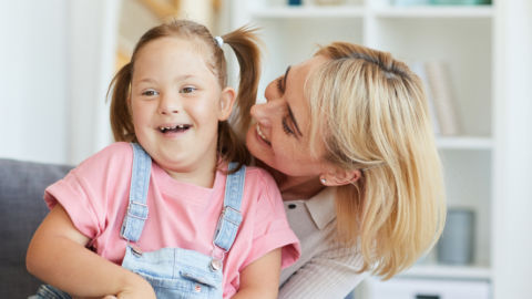 girl with mom