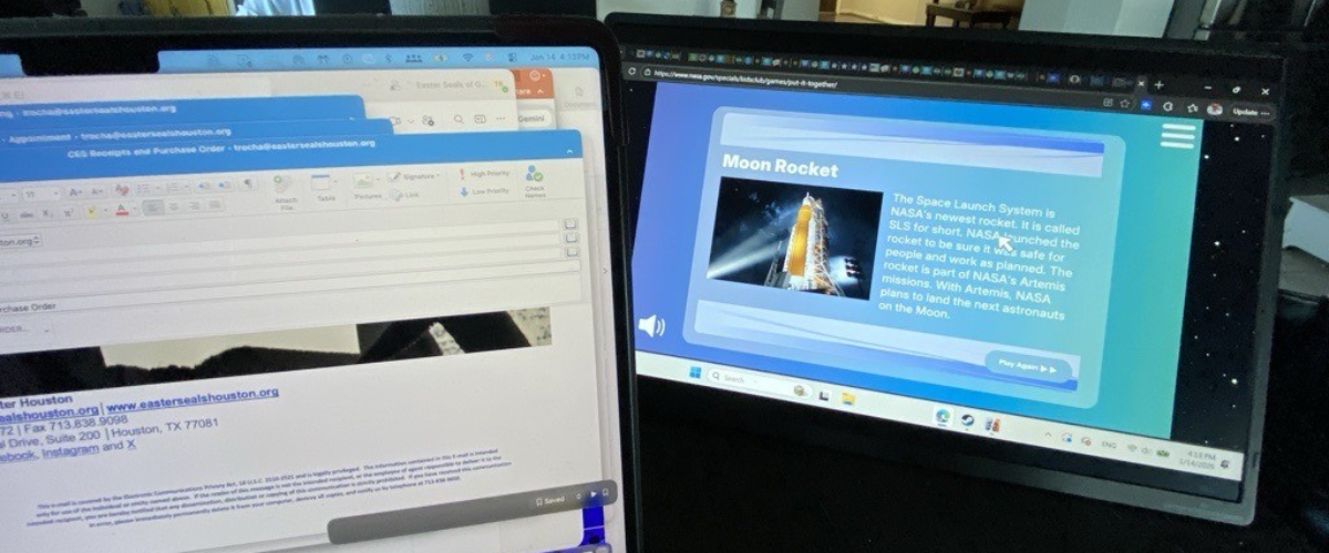 “Cloned screens” setup in Tara’s home.